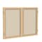 Ghent Enclosed Bulletin Board, 2 Door, Fabric, Oak Frame, 3 ft H x 5 ft W, Beige PW23660F-90 - alternate 1